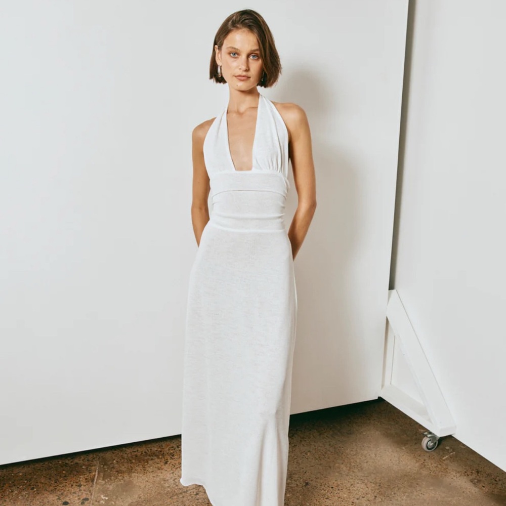 VRG GIRL- WHEN IN ITALY HALTER MIDI DRESS Australian Sz 10- US Size 6 brand NWT